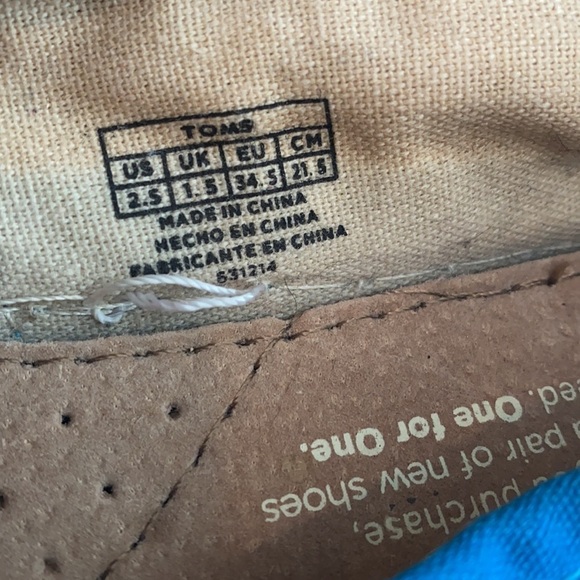 TOMS Classics Youth Navy Canvas Color Block Size 2.5 Y - Picture 5 of 9